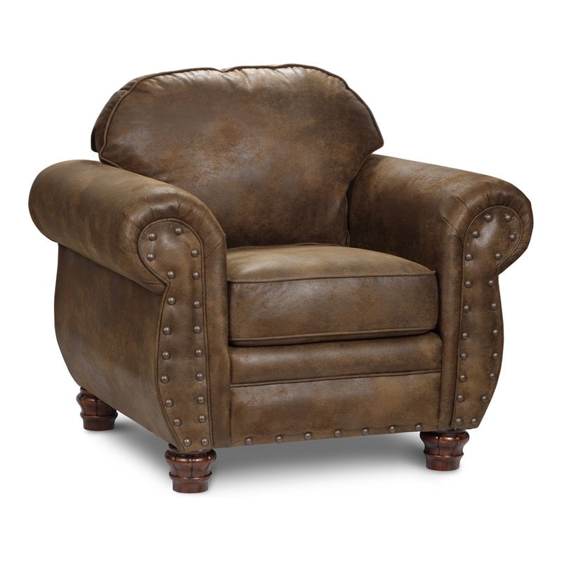 American Furniture Classics Microfiber Sedona Arm Chair in Brown