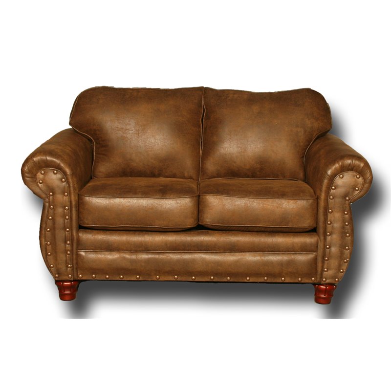 American Furniture Classics Microfiber Sedona Loveseat in Brown