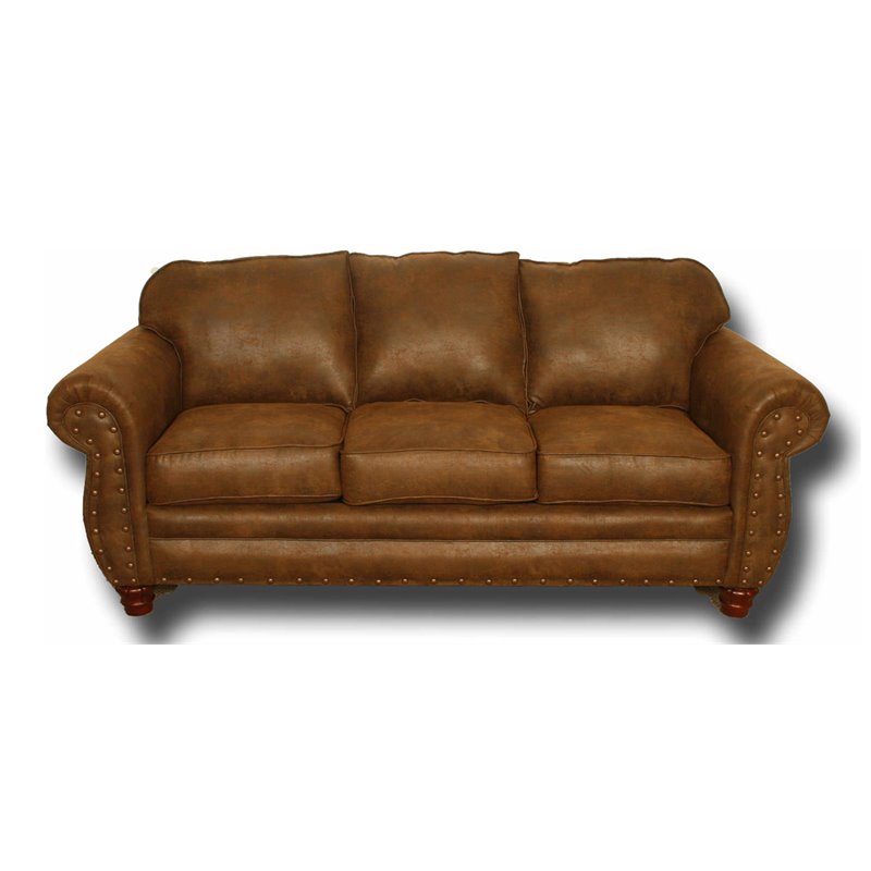 American Furniture Classics Traditional Microfiber Sedona Sofa in Brown