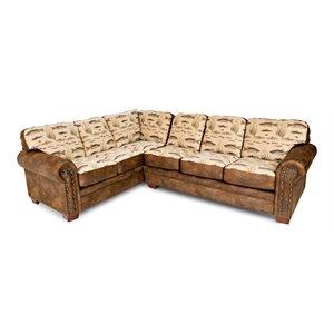 American Furniture Classics 2-piece Microfiber Angler's Cove Sectional in Brown