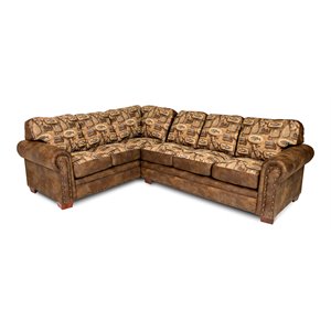 American Furniture Classics 2-piece Microfiber River Bend Sectional in Brown
