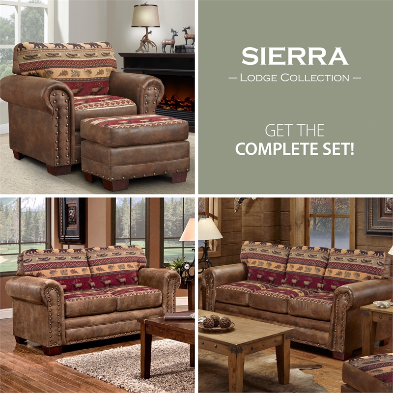American Furniture Classics Sierra Lodge 4-piece Sleeper Sofa Set in Brown