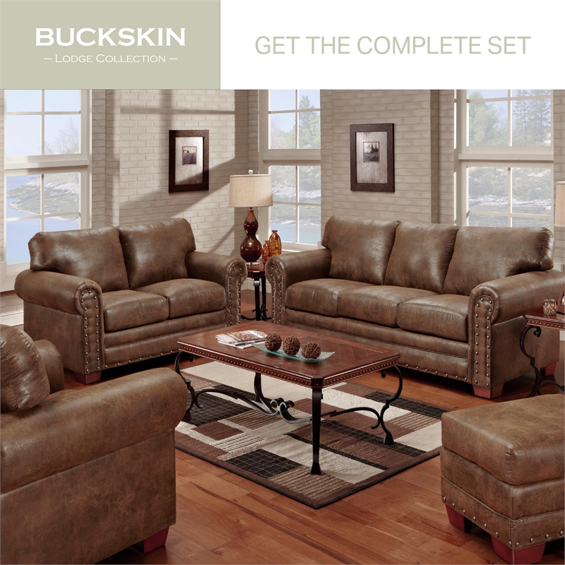 American Furniture Classics Buckskin 4-piece Sleeper Sofa Set in Brown