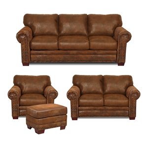 american furniture classics buckskin 4-piece sleeper sofa set in brown
