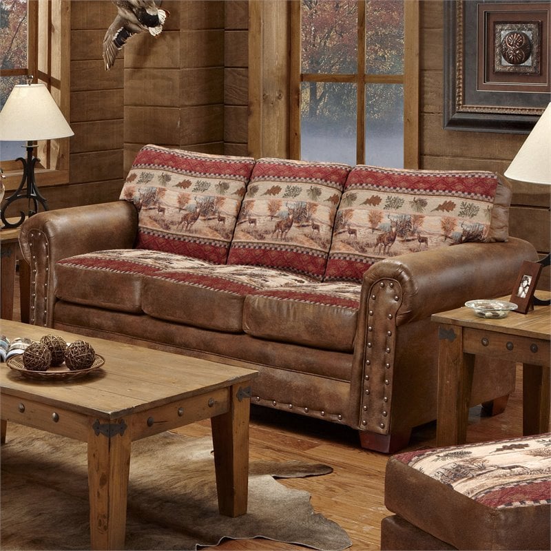 American Furniture Classics Deer Valley 4-piece Microfiber Sofa Set in Brown