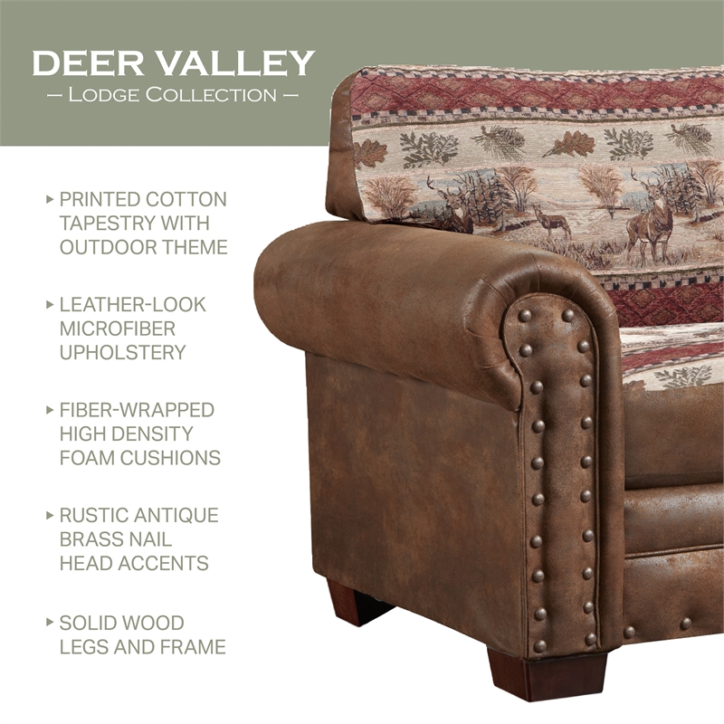 American Furniture Classics Deer Valley 4-piece Sleeper Sofa Set in Brown
