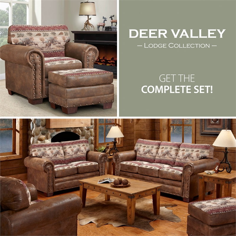 American Furniture Classics Deer Valley 4-piece Sleeper Sofa Set in Brown