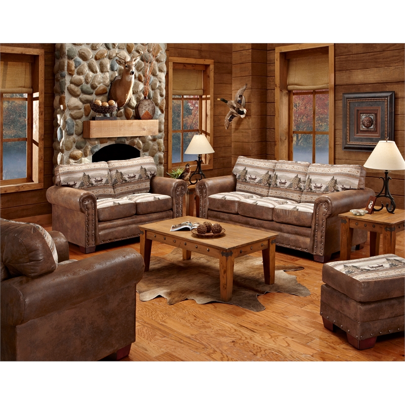 American Furniture Classics Alpine Lodge 4-piece Sleeper Sofa Set in Brown