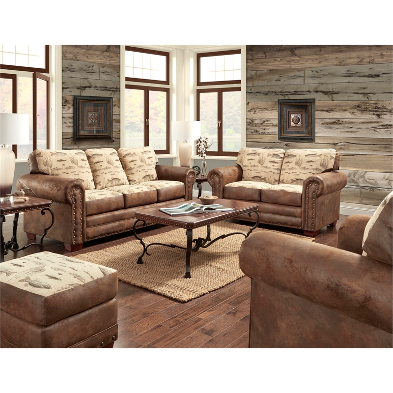 American Furniture Classics Angler's Cove 4-piece Sleeper Sofa Set in Brown