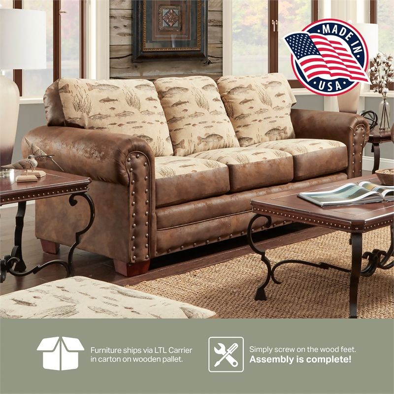 American Furniture Classics Angler's Cove 4-piece Sleeper Sofa Set in Brown