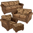 American Furniture Classics River Bend 4-piece Microfiber Sofa Set in Brown
