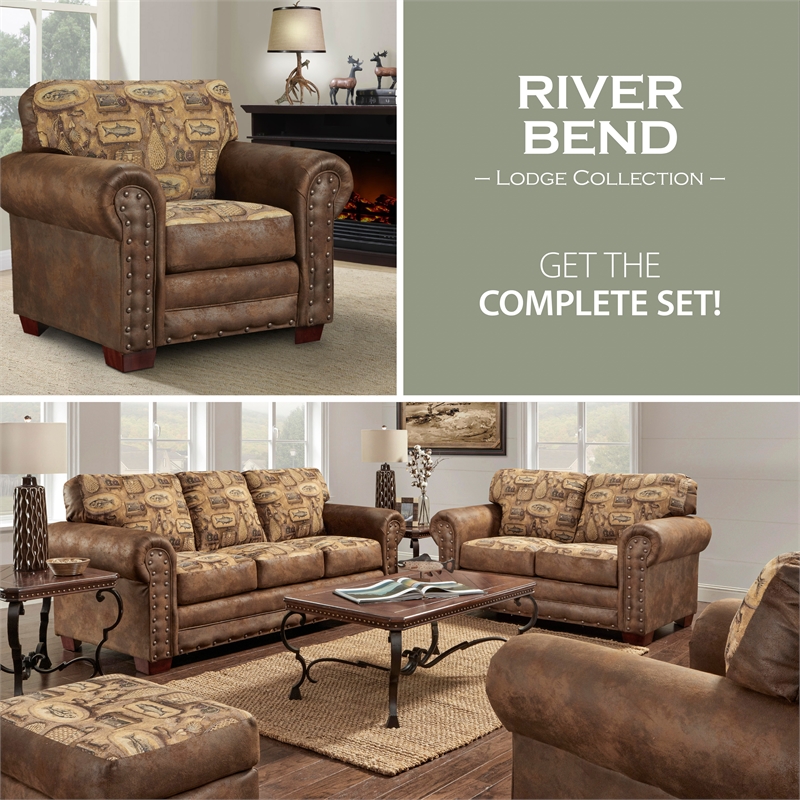 American Furniture Classics River Bend 4-piece Sleeper Sofa Set in Brown