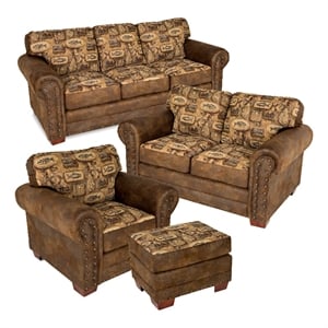 american furniture classics river bend 4-piece sleeper sofa set in brown