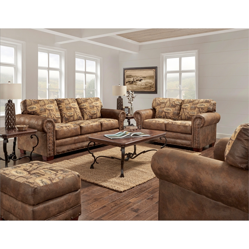 American Furniture Classics River Bend 4-piece Sleeper Sofa Set in Brown