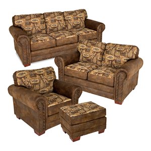 american furniture classics river bend 4-piece sleeper sofa set in brown