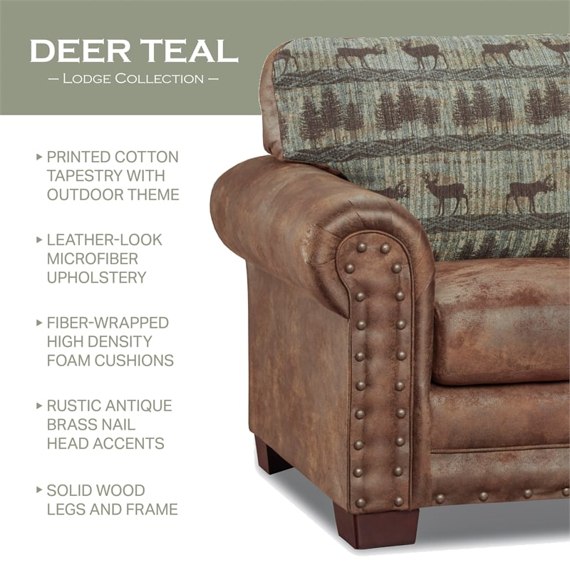 American Furniture Classics 8500-90S Deer Teal Lodge 4-Piece Set with Sleeper
