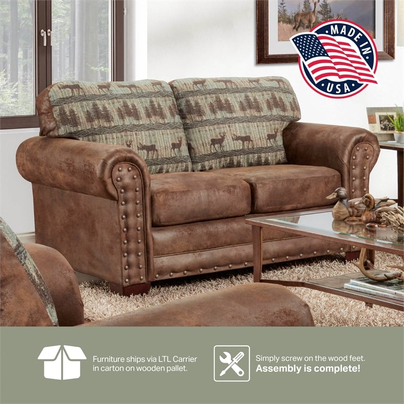 American Furniture Classics 8500-90S Deer Teal Lodge 4-Piece Set with Sleeper