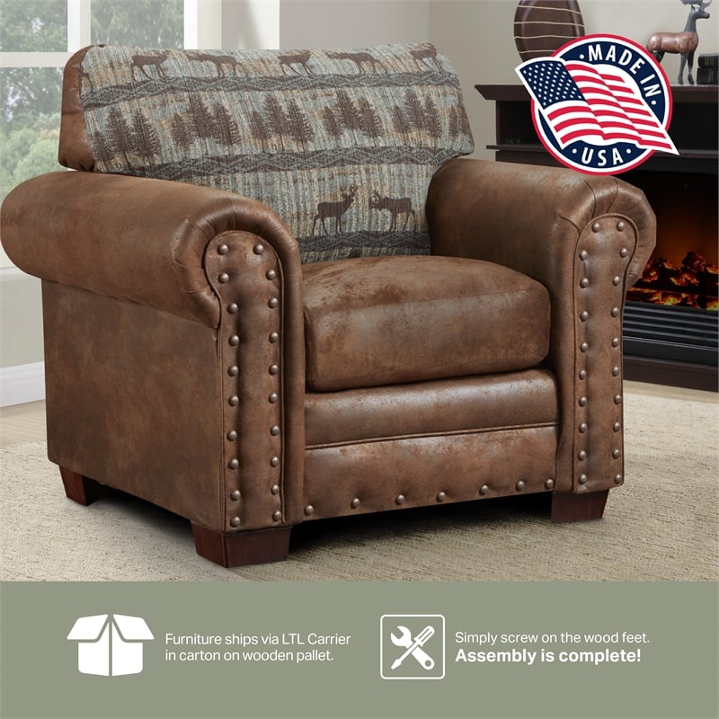 American Furniture Classics 8500-90S Deer Teal Lodge 4-Piece Set with Sleeper