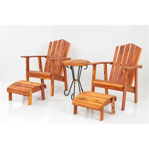american furniture classics cc1801-k solid missouri cedar adirondack 5 piece set