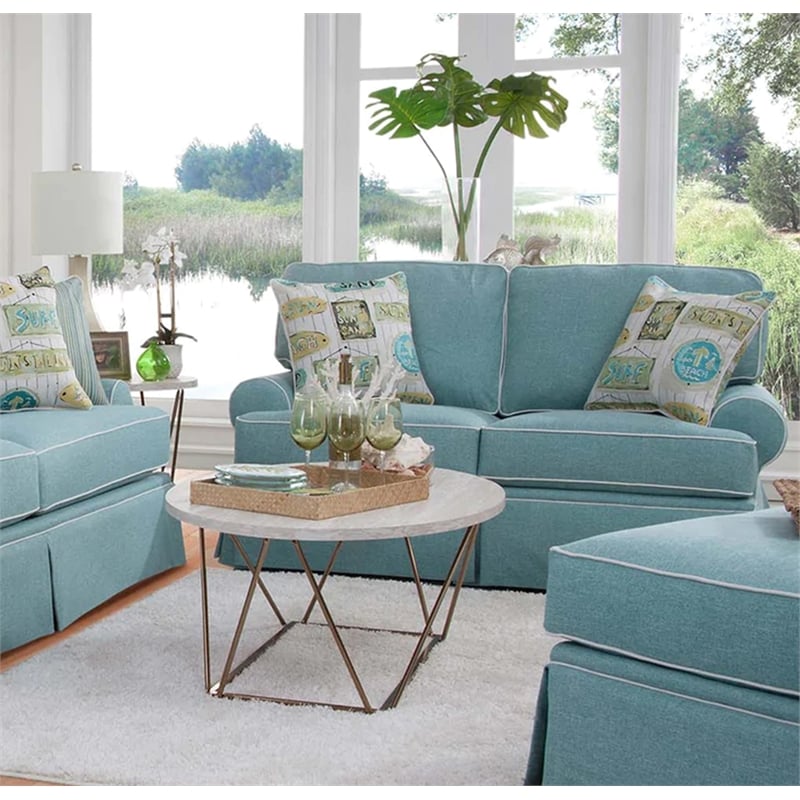 American Furniture Classics 8-020-S275A Coastal Aqua Series Loveseat