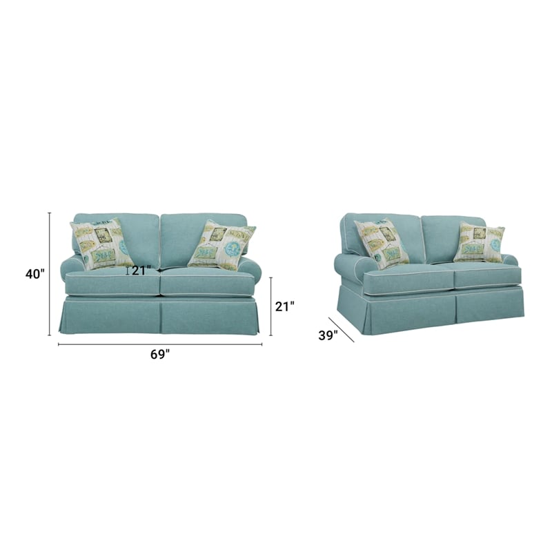 American Furniture Classics 8-020-S275A Coastal Aqua Series Loveseat