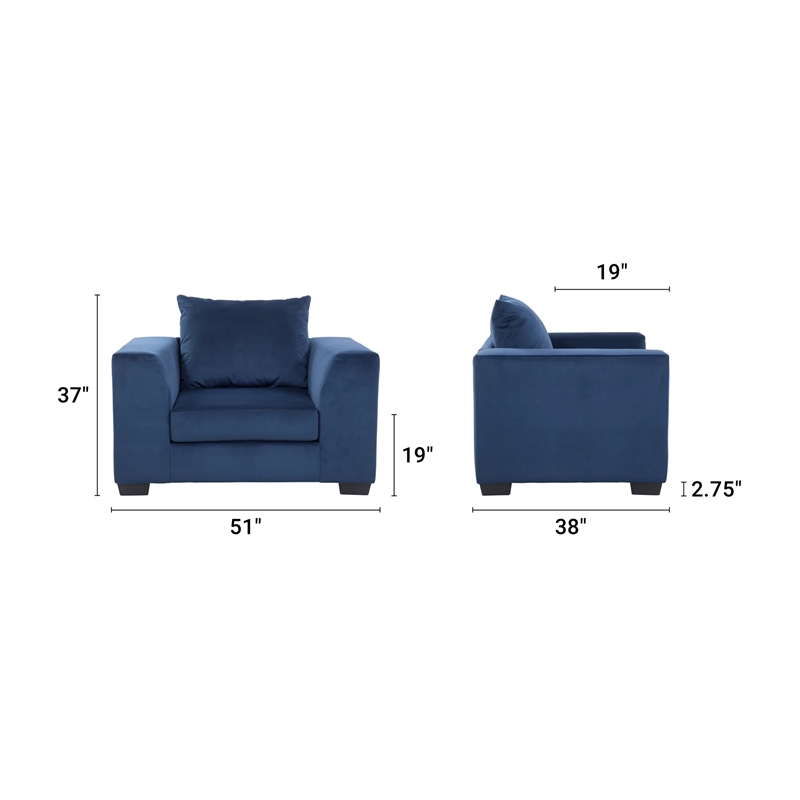 American Furniture Classics 8-030-A317V8 Casual Comfort Oversized Chair in Blue