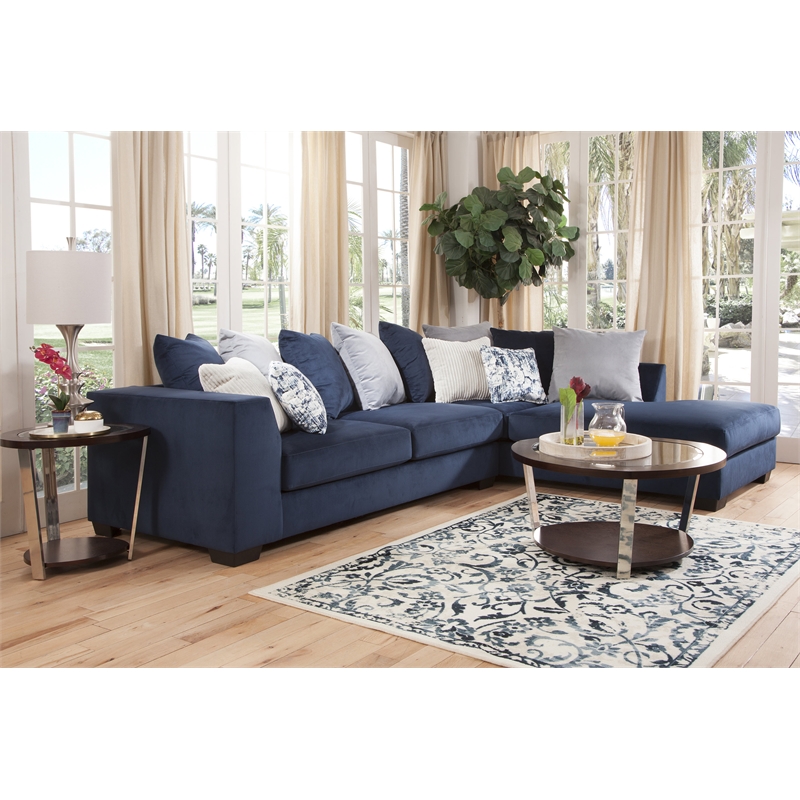 American Furniture Classics 8-A317V8-K Casual Comfort Sectional Sofa in Blue