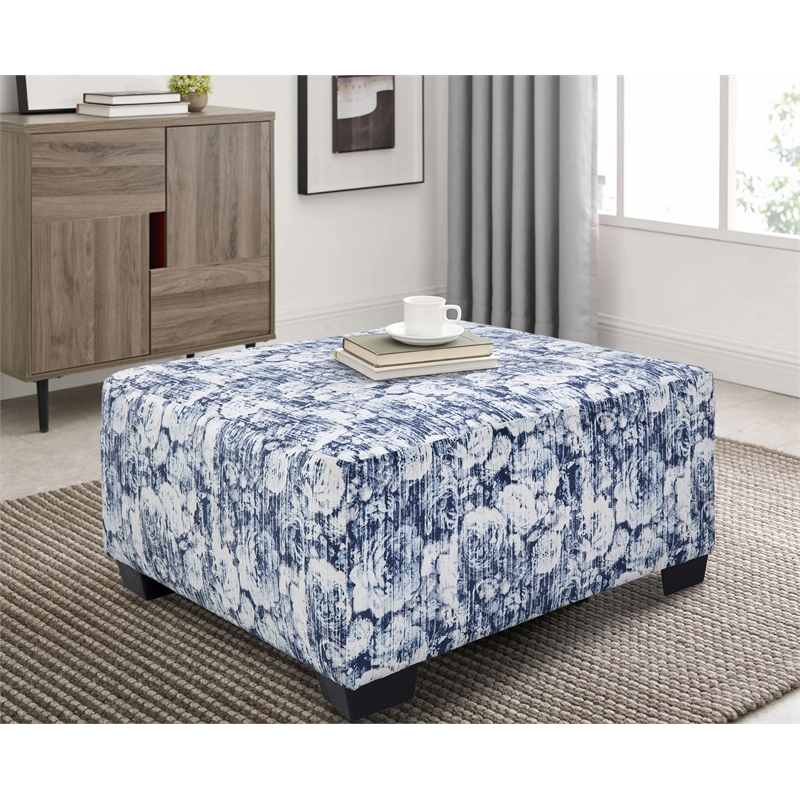 American Furniture Classics 8-080-AO4V1 Casual Comfort Ottoman in Blue Floral