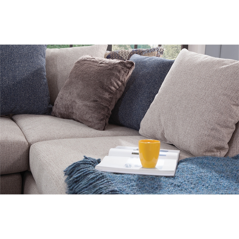 American Furniture Classics 8-S317V4-K Casual Comfort Sectional Sofa in Ivory