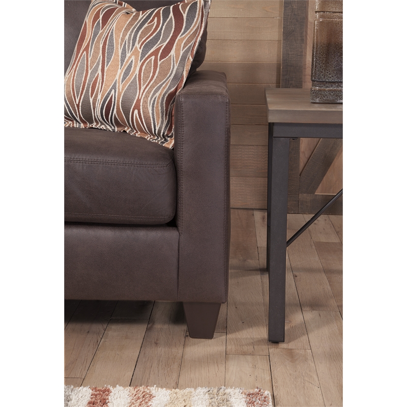 American Furniture Classics 8-020-A7V2 Square Arm Loveseat in Pinto Brown