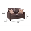 American Furniture Classics 8-020-A7V2 Square Arm Loveseat in Pinto Brown