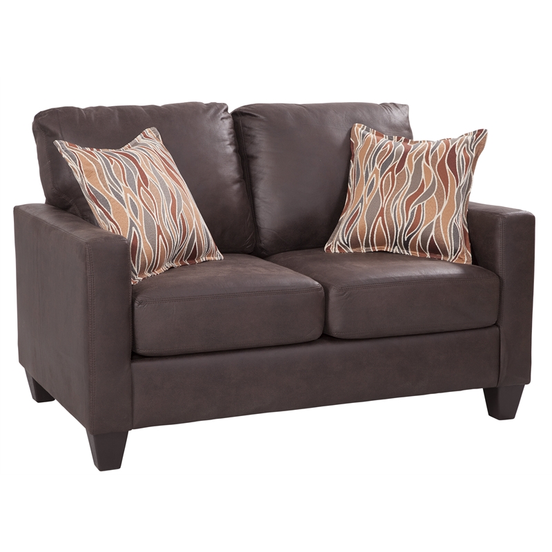 American Furniture Classics 8-020-A7V2 Square Arm Loveseat in Pinto Brown