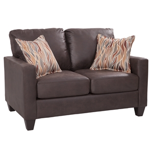 american furniture classics 8-020-a7v2 square arm loveseat in pinto brown