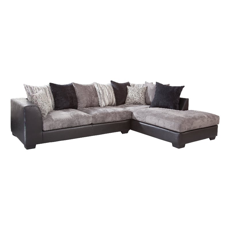 American Furniture Classics Casual Comfort Charcoal & Black L Shaped  Sectional