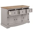 OS Home and Office Furniture Cottage Series Wood Buffet Sideboard in Corona Gray