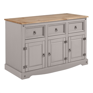 OS Home and Office Furniture Cottage Series Wood Buffet Sideboard in Corona Gray