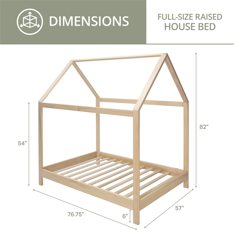 American Furniture Classics Full Size House Bed with Raised Base