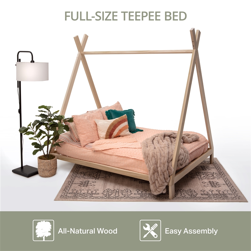 American Furniture Classics Full Size Teepee Bed with Raised Base