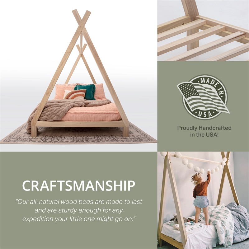 American Furniture Classics Full Size Teepee Bed with Raised Base