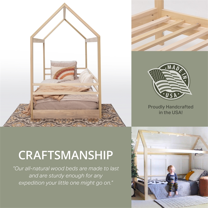 American Furniture Classics Twin Size House Bed on Raised Platform