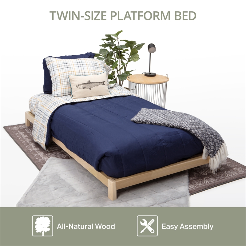 American Furniture Transitional Solid Wood Twin Size Platform Bed in Brown