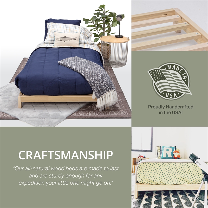 American Furniture Transitional Solid Wood Twin Size Platform Bed in Brown