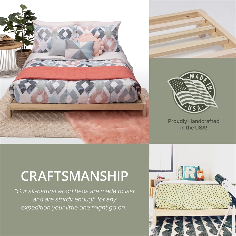 American Furniture Transitional Solid Wood Full Size Platform Bed in Brown