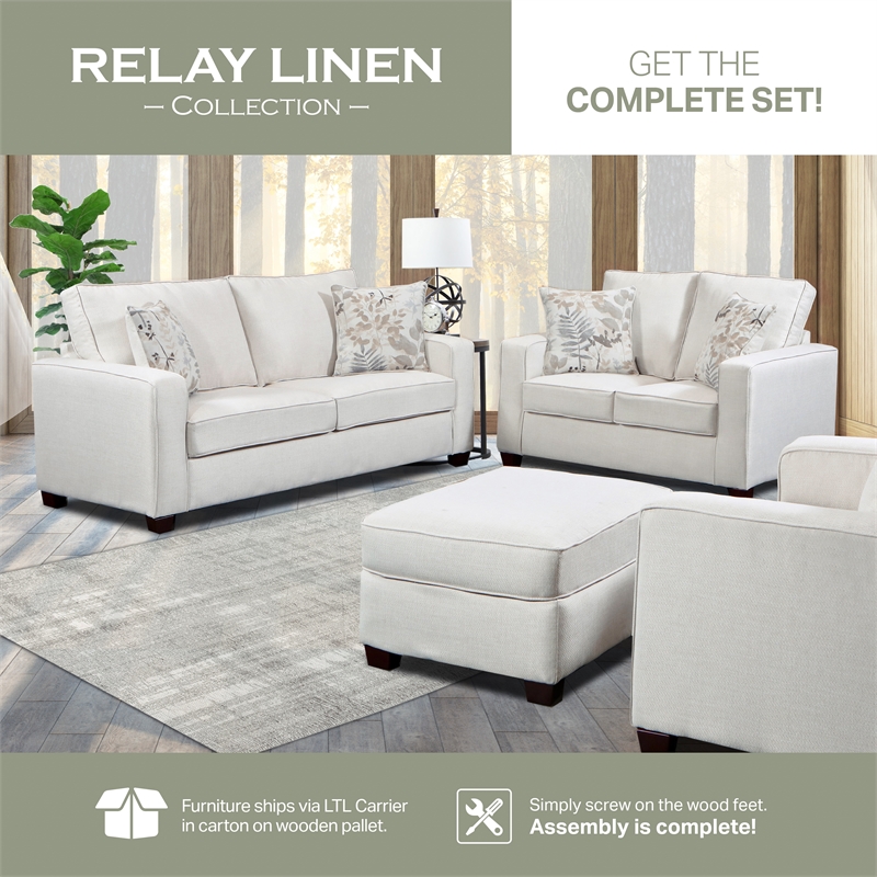 American Furniture Classics Model 3220-21K Relay Linen 4-Piece Set