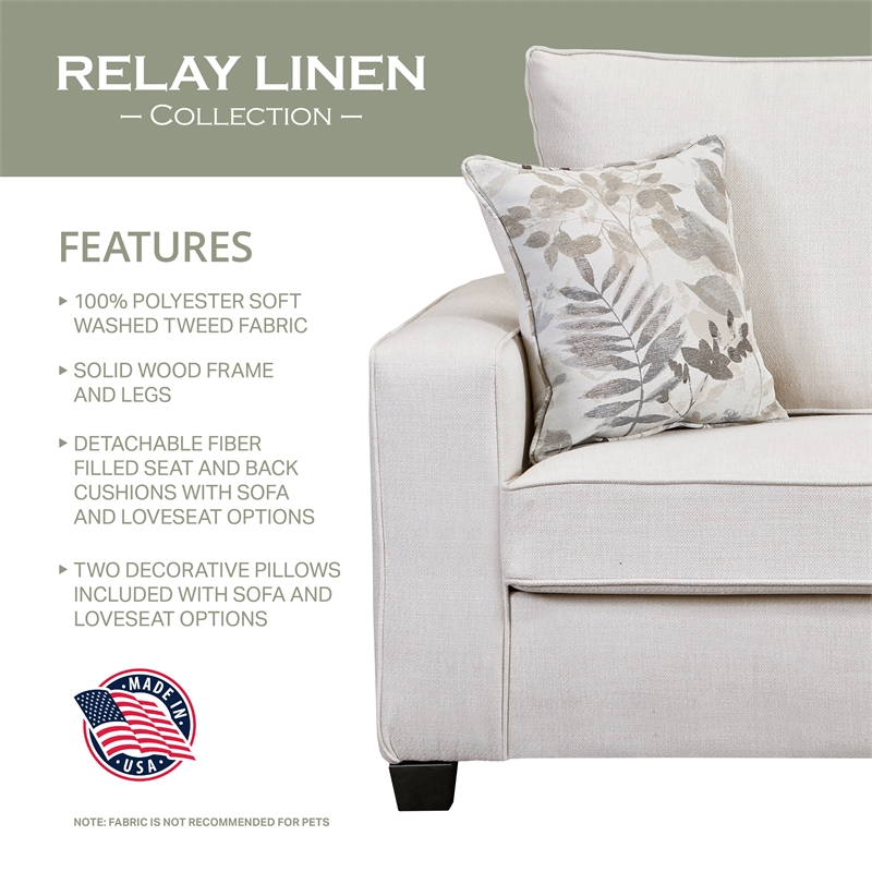 American Furniture Classics Model 3220-21K Relay Linen 4-Piece Set