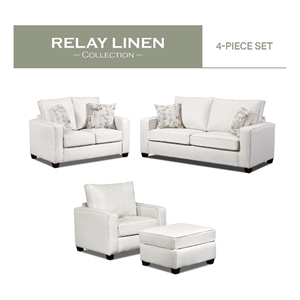 American Furniture Classics Model 3220-21K Relay Linen 4-Piece Set