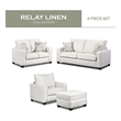American Furniture Classics Relay Linen 4-Piece Set with Sleeper