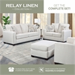 American Furniture Classics Relay Linen Sofa with Two Throw Pillows
