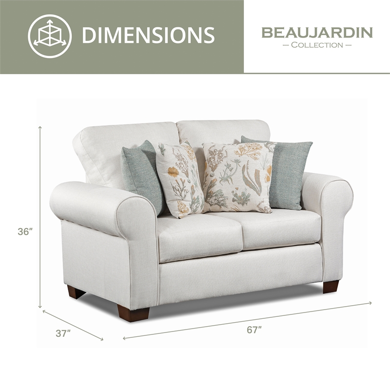 American Furniture Classics Beaujardin Loveseat with Four Throw Pillows