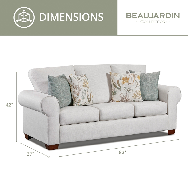 American Furniture Classics Beaujardin Sofa with Four Throw Pillows